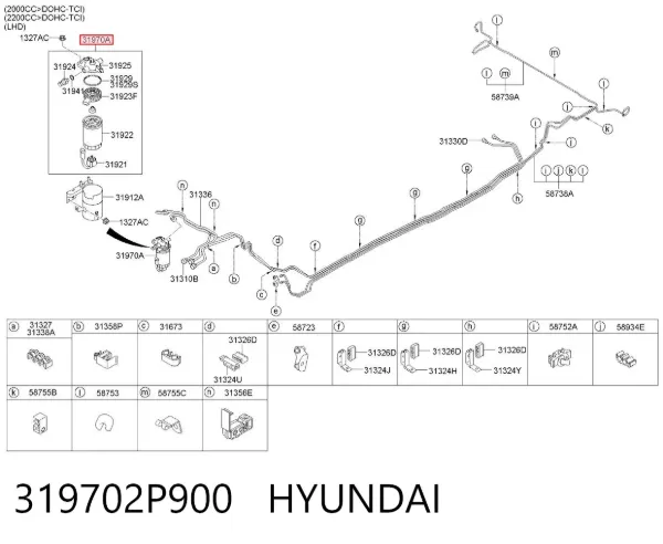 Filtr paliwa 319702P900 Hyundai/Kia