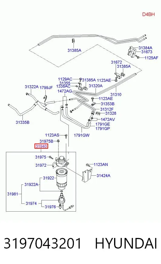 Filtr paliwa 3197043201 Hyundai/Kia