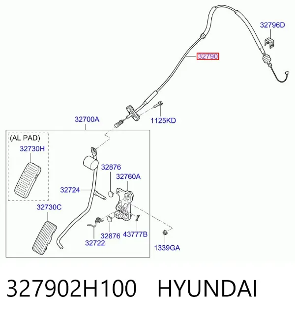 Linka gazu 327902H100 Hyundai/Kia