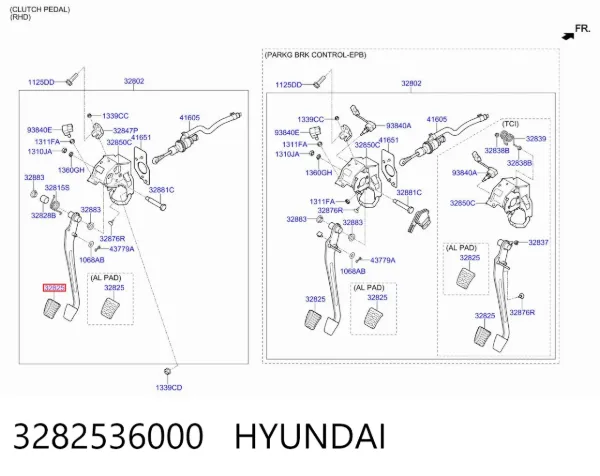 Nakładka na pedał hamulca 3282536000 Hyundai/Kia