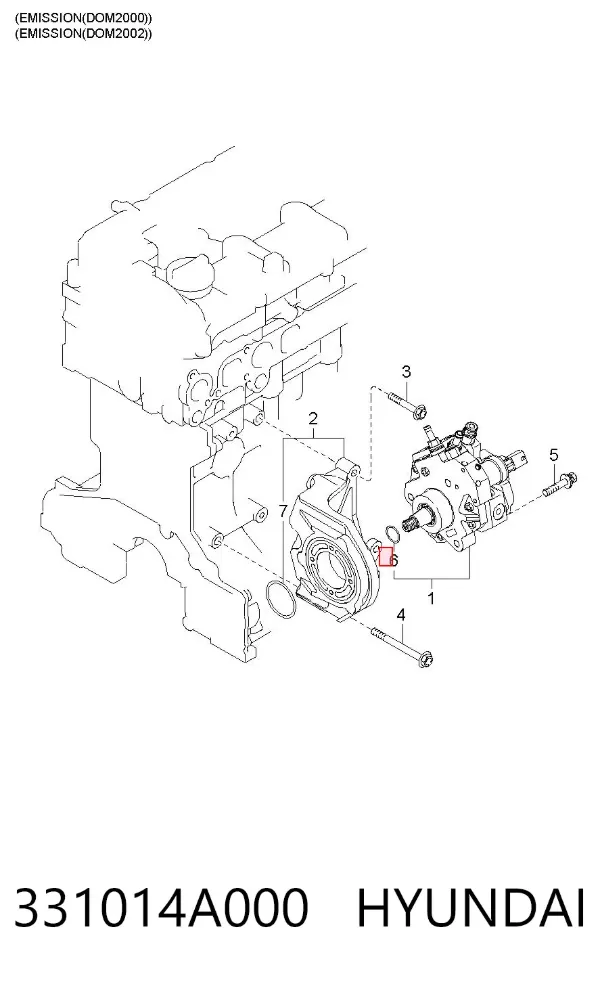 Uszczelniacz pompy wtryskowej 331014A000 Hyundai/Kia
