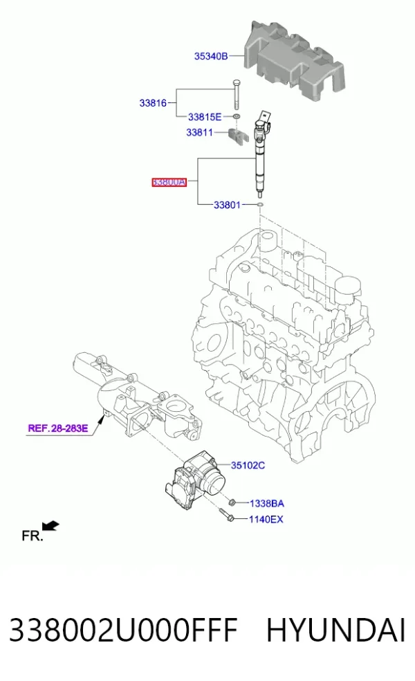 Wtryskiwacz paliwa 338002U000FFF Hyundai/Kia