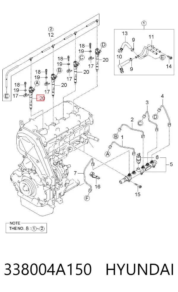 Wtryskiwacz paliwa 338004A150 Hyundai/Kia