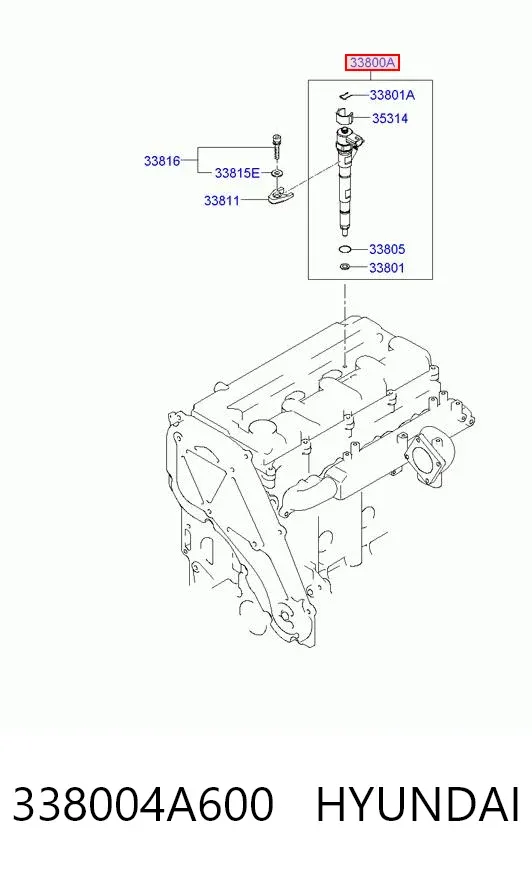 Wtryskiwacz paliwa 338004A600 Hyundai/Kia