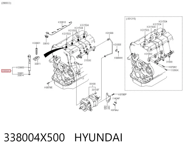 Wtryskiwacz paliwa 338004X500 Hyundai/Kia