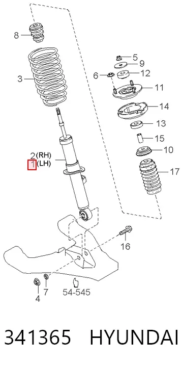 Amortyzator przedni lewy 341365 Hyundai/Kia