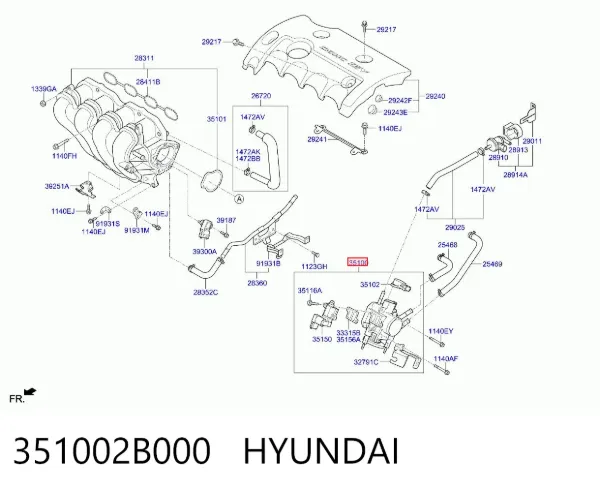 Przepustnica, komplet Hyundai Elantra IV