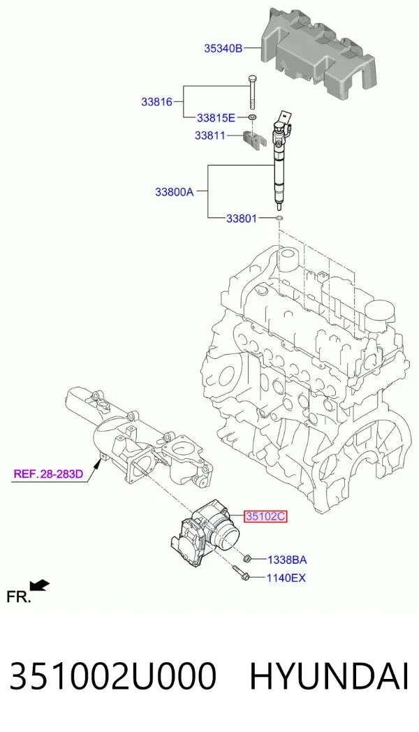 Przepustnica, komplet 351002U000 Hyundai/Kia
