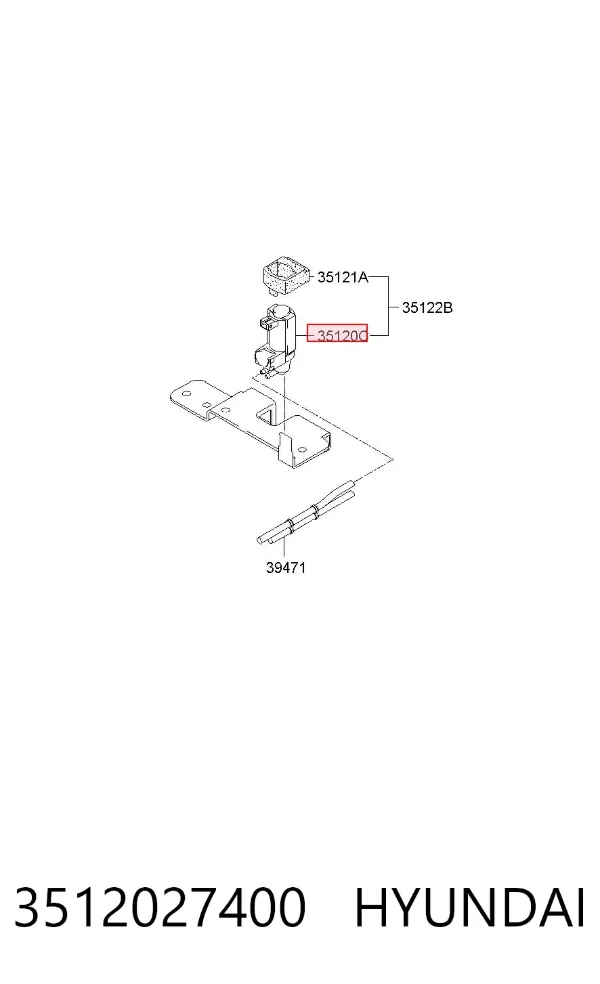 Zawór elektromagnetyczny regulacji klapy EGR 3512027400 Hyundai/Kia