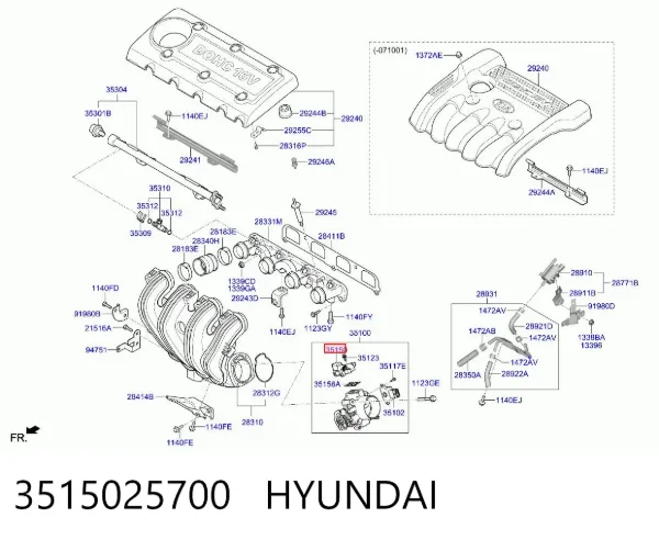 Regulator biegu jałowego 3515025700 Hyundai/Kia