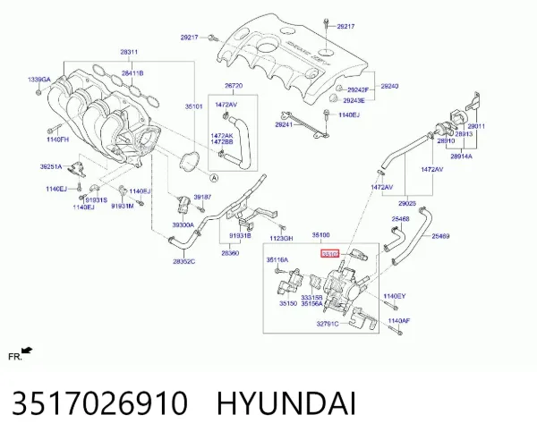 Czujnik położenia przepustnicy (potencjometr) 3517026910 Hyundai/Kia