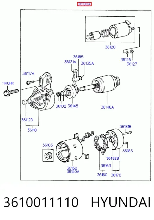 Rozrusznik 3610011110 Hyundai/Kia