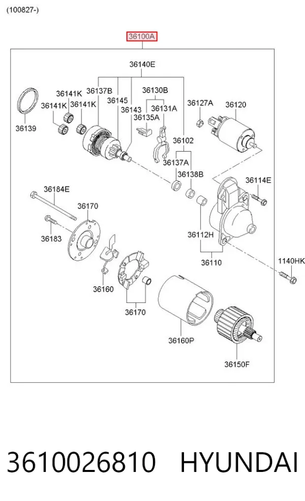 Rozrusznik 3610026810 Hyundai/Kia