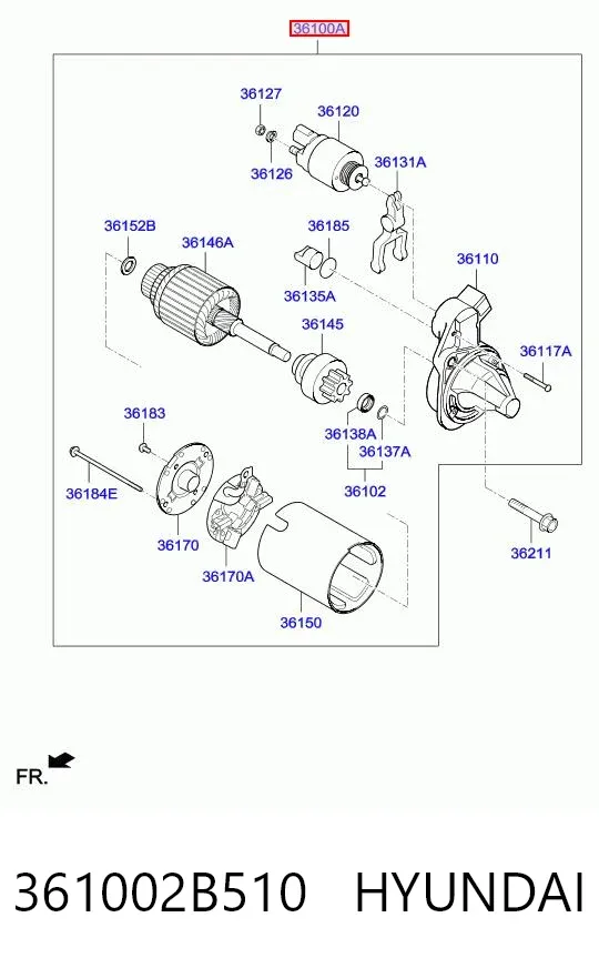 Rozrusznik 361002B510 Hyundai/Kia