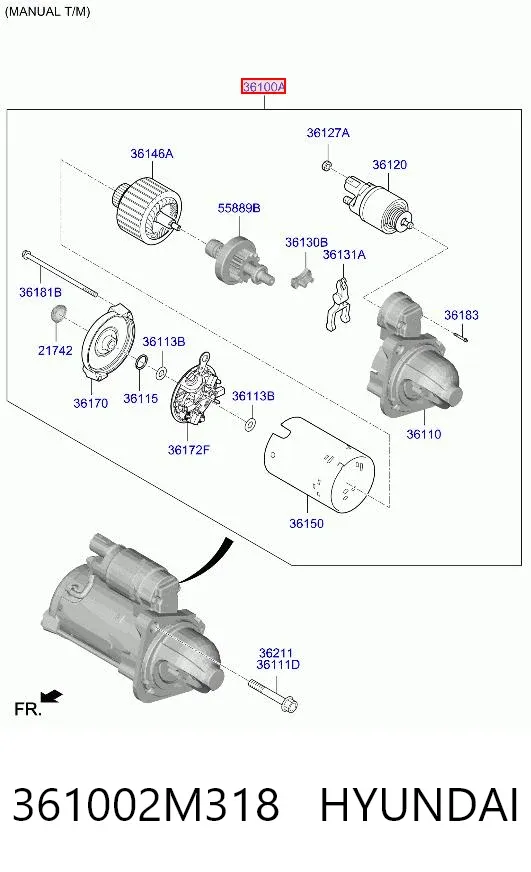 Rozrusznik 361002M318 Hyundai/Kia
