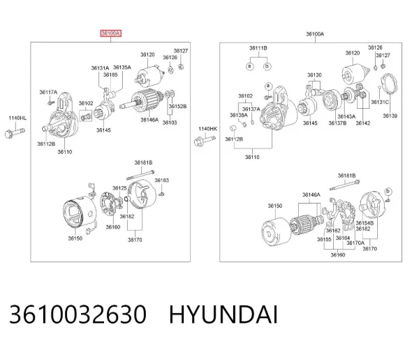 Rozrusznik 3610032630 Hyundai/Kia