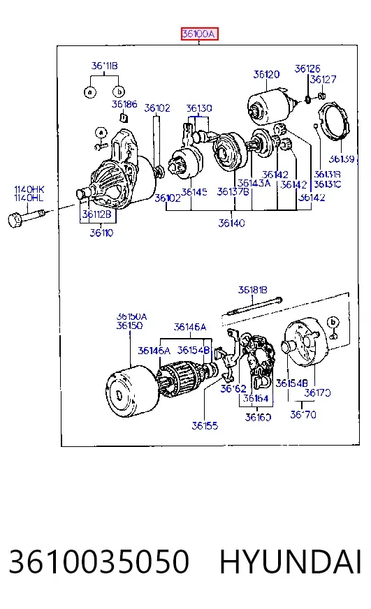 Rozrusznik 3610035050 Hyundai/Kia