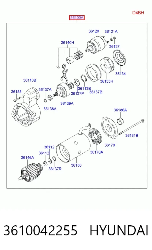 Rozrusznik 3610042255 Hyundai/Kia