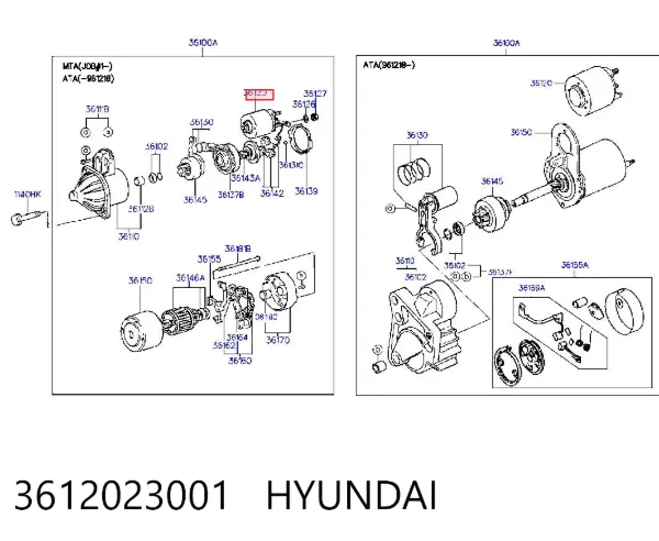 Elektromagnes rozrusznika 3612023001 Hyundai/Kia