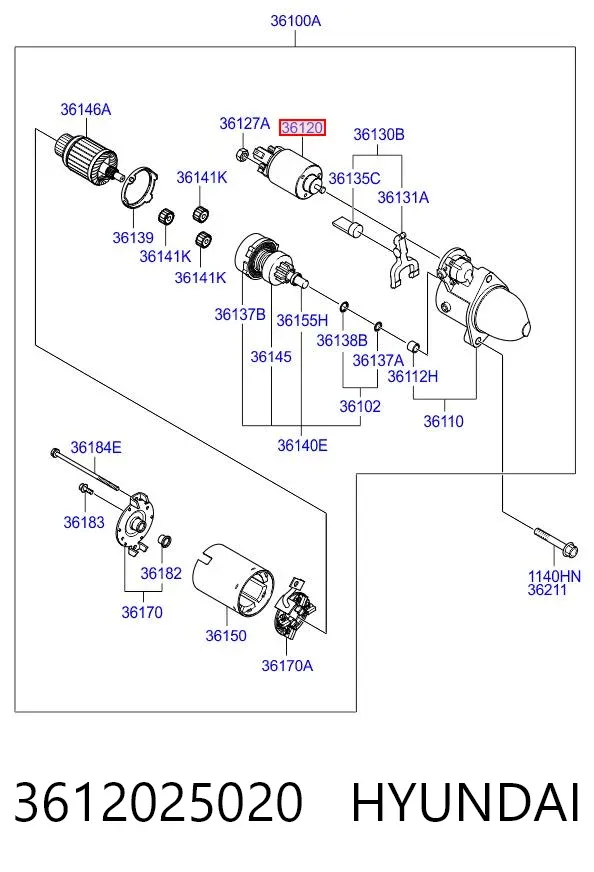Elektromagnes rozrusznika 3612025020 Hyundai/Kia
