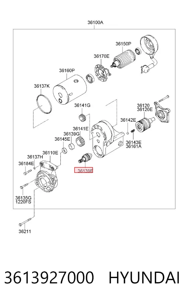 Bendiks rozrusznika 3613927000 Hyundai/Kia