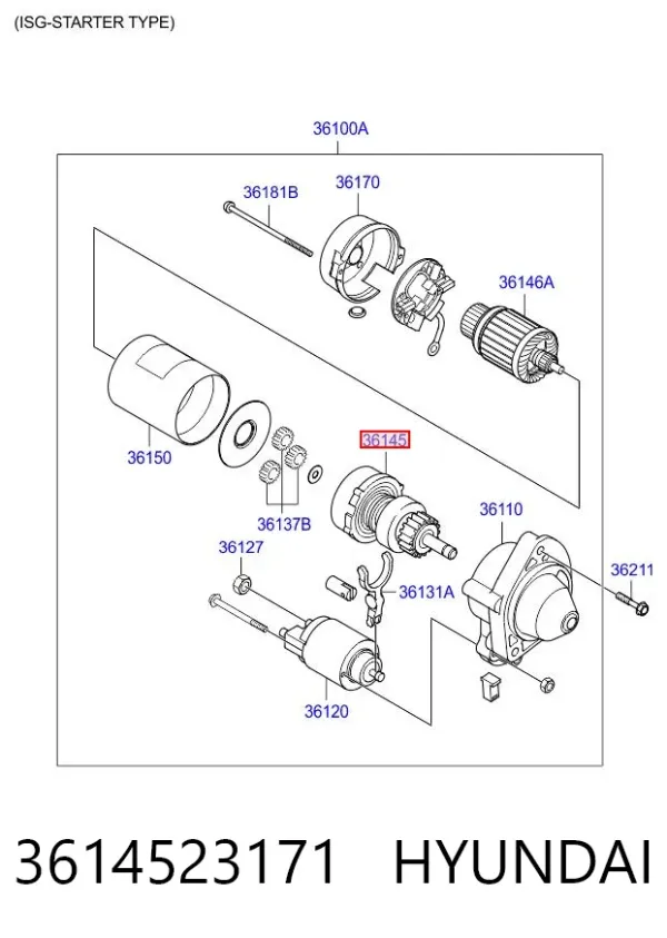 Bendiks rozrusznika 3614523171 Hyundai/Kia