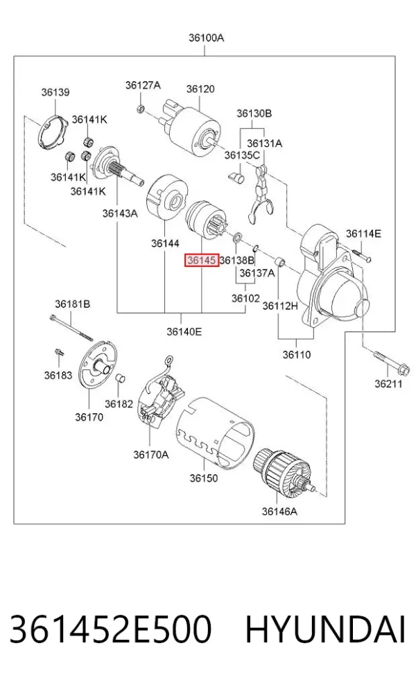 Bendiks rozrusznika 361452E500 Hyundai/Kia
