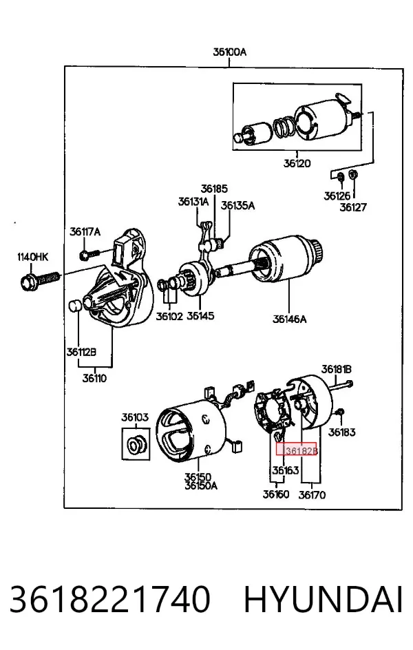 Tuleja rozrusznika 3618221740 Hyundai/Kia