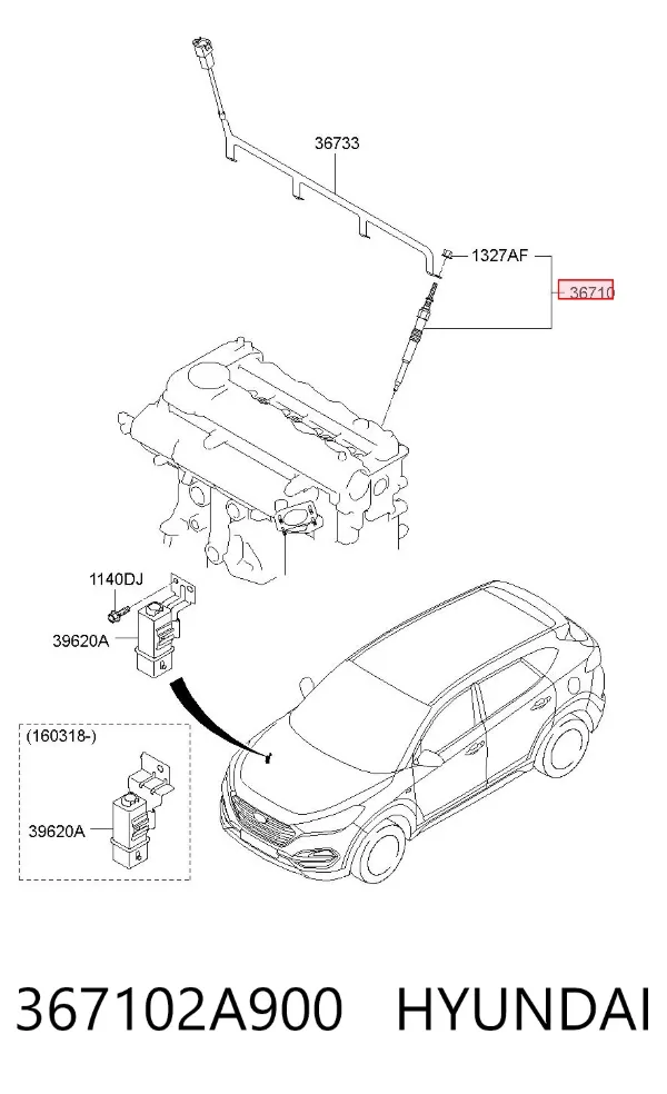 Świeca żarowa 367102A900 Hyundai/Kia