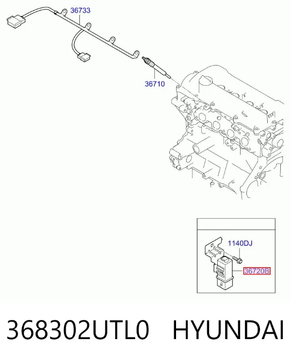 Przekaźnik świec żarowych 368302UTL0 Hyundai/Kia