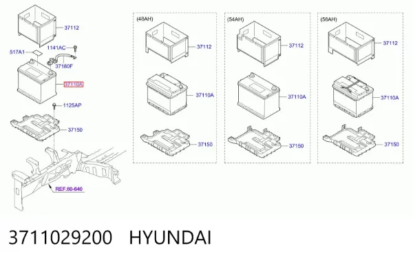 Bateria (akumulator) 3711029200 Hyundai/Kia