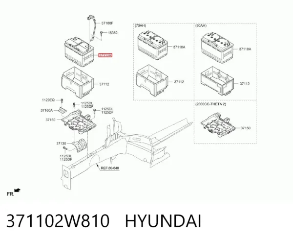 Bateria (akumulator) 371102W810 Hyundai/Kia