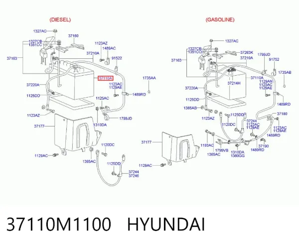 Bateria (akumulator) 37110M1100 Hyundai/Kia