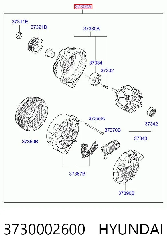 Alternator 3730002600 Hyundai/Kia