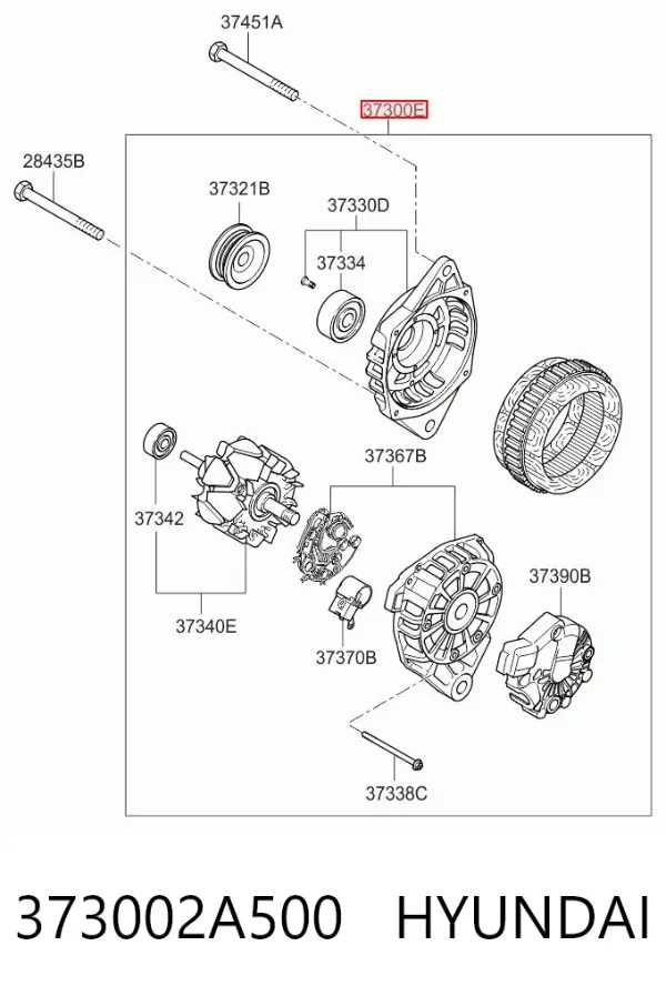 Alternator 373002A500 Hyundai/Kia