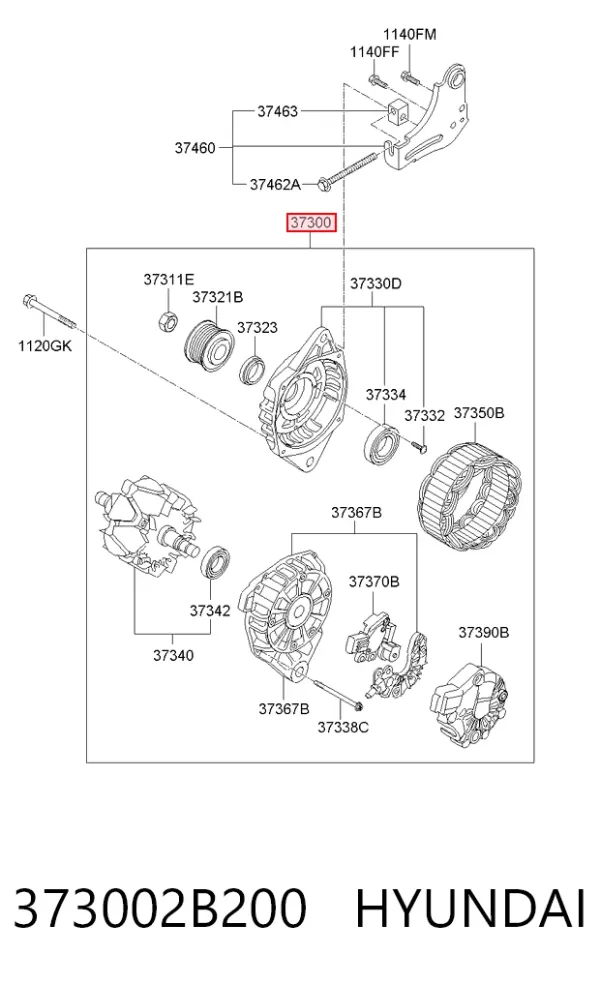 Alternator 373002B200 Hyundai/Kia