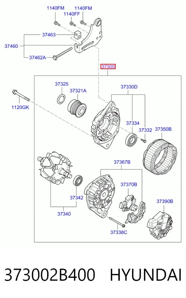 Alternator 373002B400 Hyundai/Kia