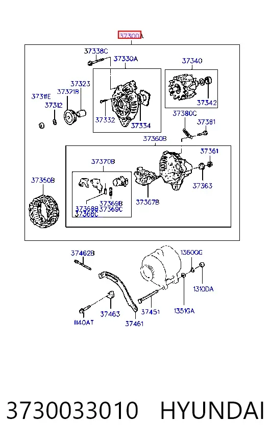 Alternator 3730033010 Hyundai/Kia