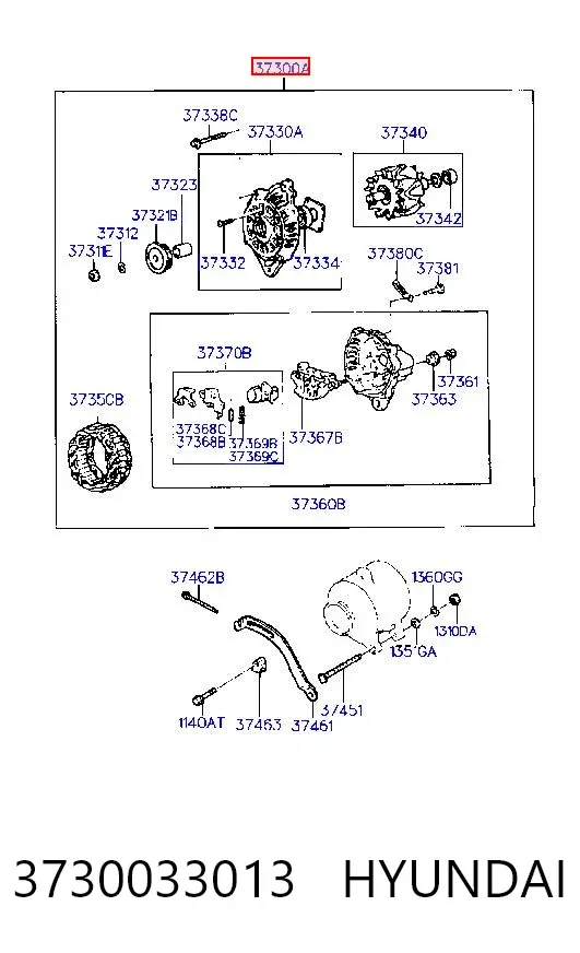 Alternator 3730033013 Hyundai/Kia