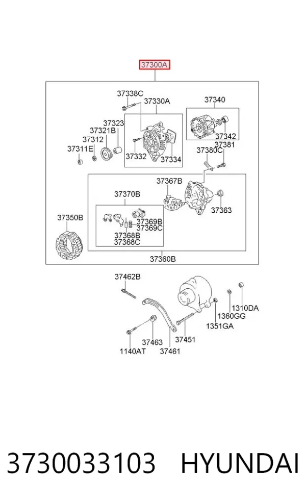 Alternator 3730033103 Hyundai/Kia