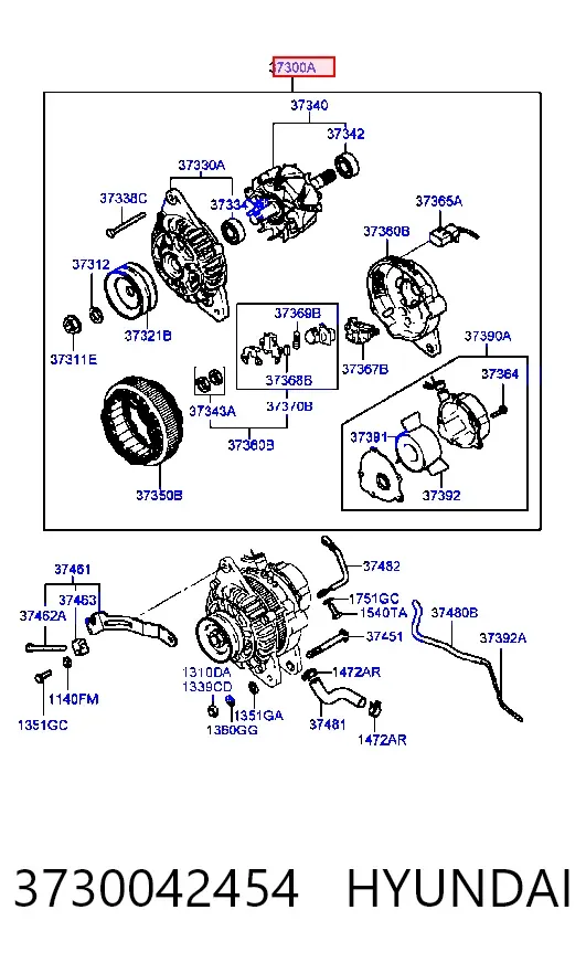 Alternator 3730042454 Hyundai/Kia