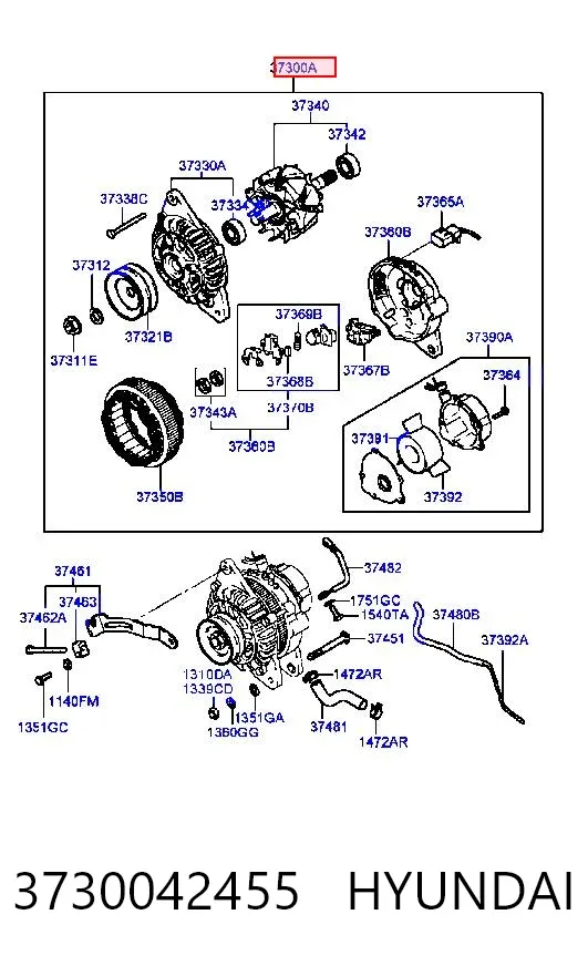 Alternator 3730042455 Hyundai/Kia