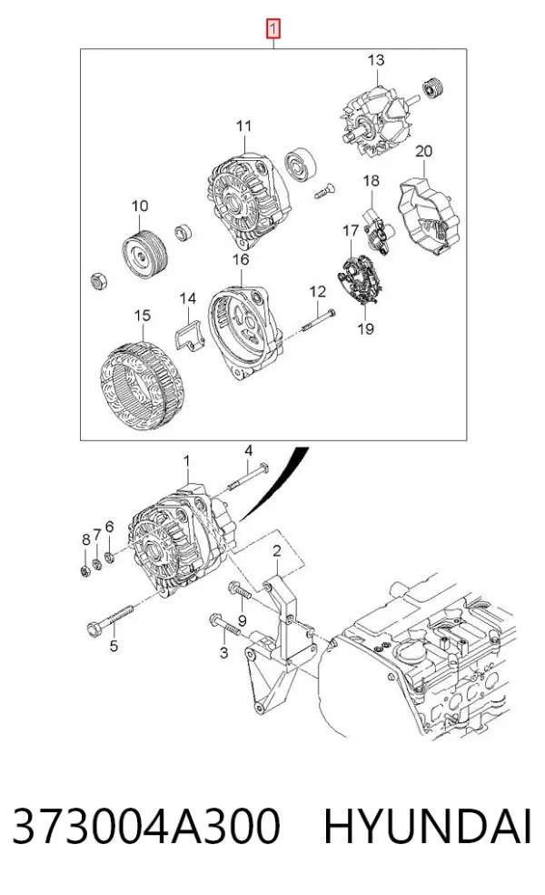 Alternator 373004A300 Hyundai/Kia