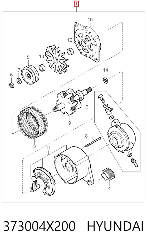 Alternator 373004X200 Hyundai/Kia