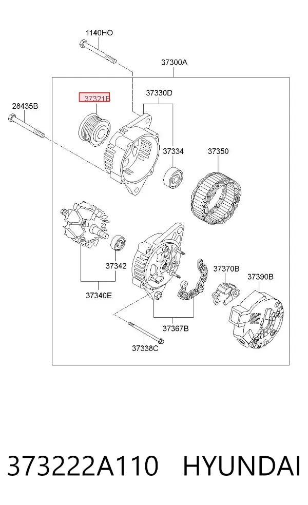 Koło pasowe alternatora 373222A110 Hyundai/Kia
