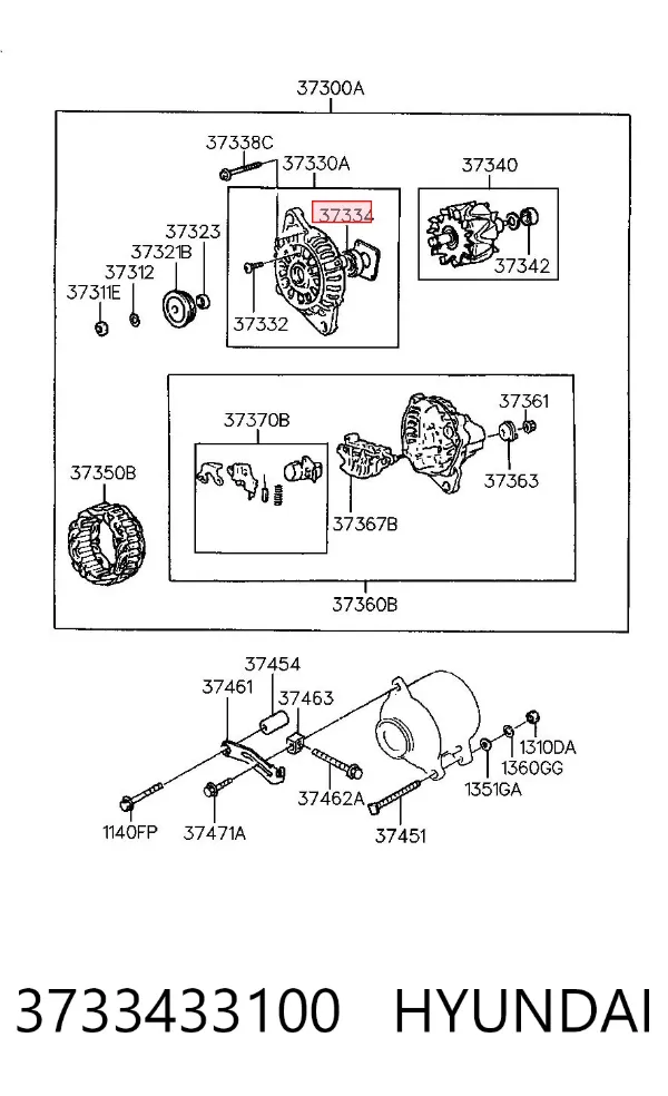 Łożysko alternatora 3733433100 Hyundai/Kia