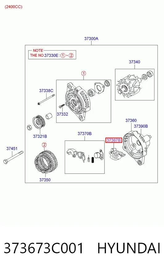 Mostek prostowniczy alternatora = Moster diodowy alternatora 373673C001 Hyundai/Kia