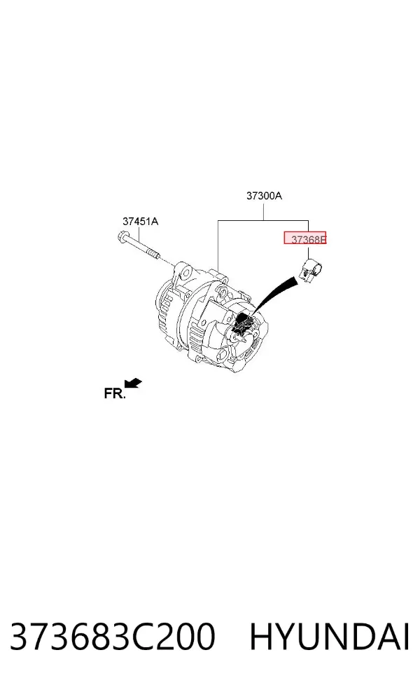 Uchwyt szczotki alternatora 373683C200 Hyundai/Kia