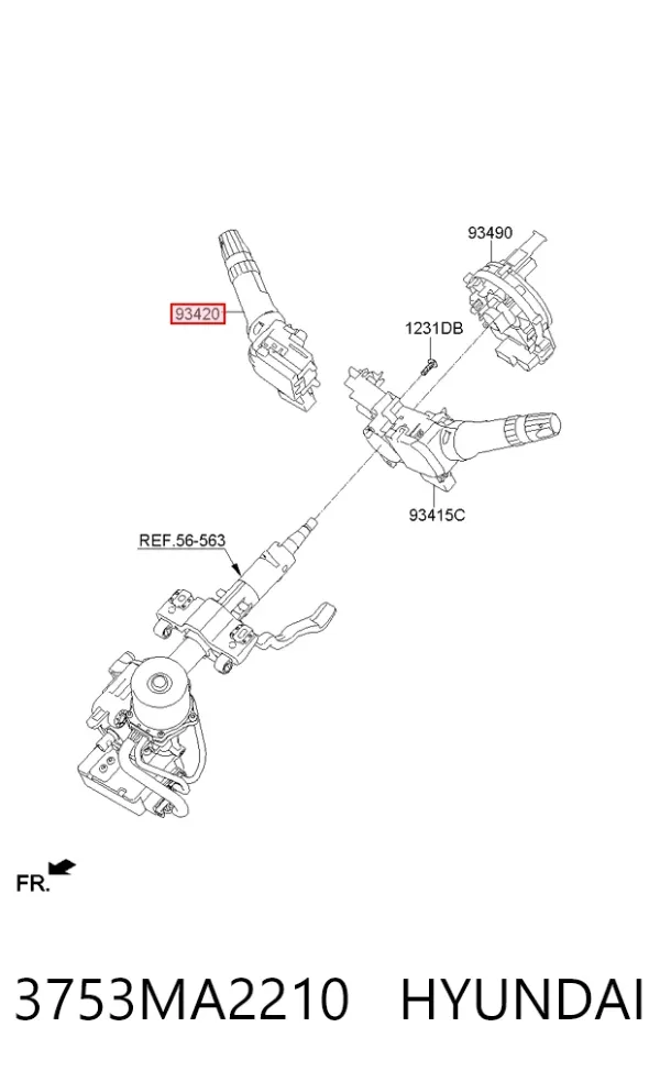 Przełącznik zespolony prawy 3753MA2210 Hyundai/Kia