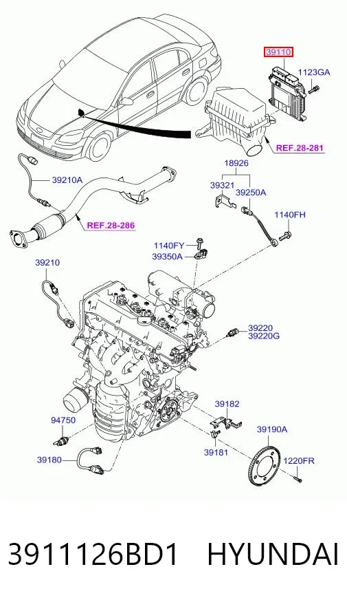 Sterownik silnika 3911126BD1 Hyundai/Kia